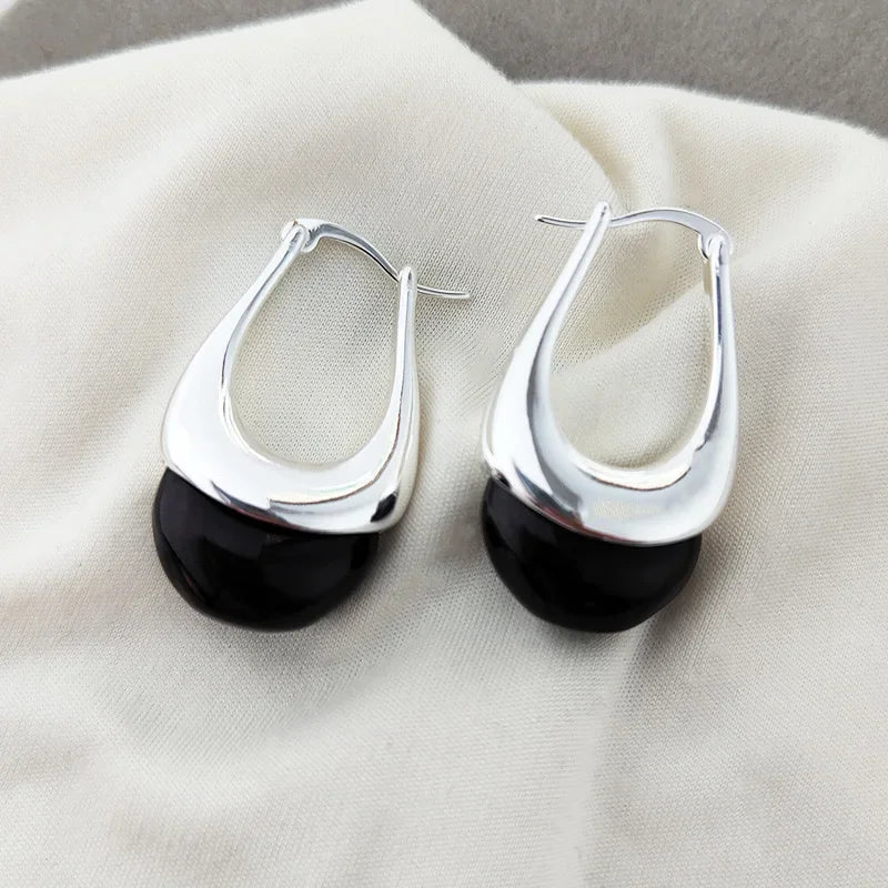 Smooth Water Droplet Luxury Design Popular Trendy Earrings Ear Buckles for Women Jewelry Accessories Dangle Earrings