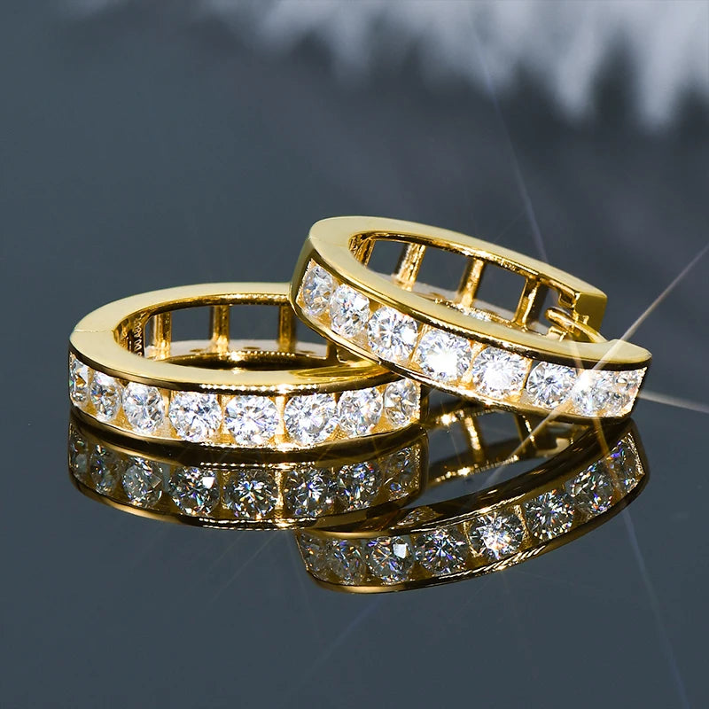 RAPRGOLD GRA Certified Moissanite Hoop Earrings for Women Men's Real S925 Sterling Silver Round Earring Jewelry Gifts orecchini