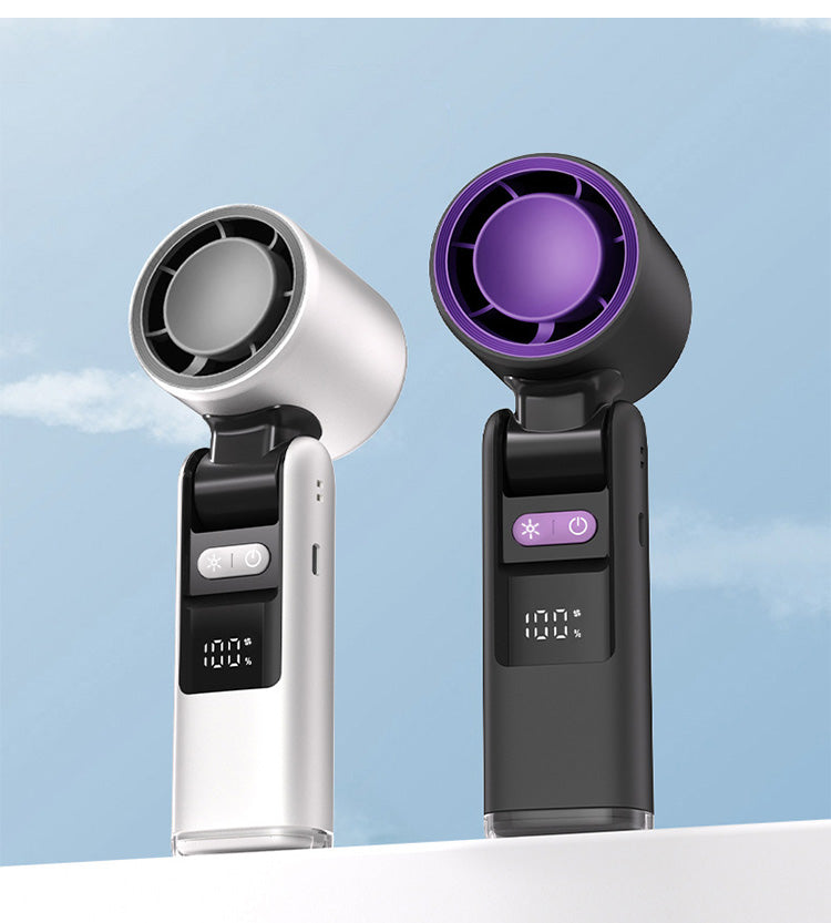 Mini Ice Cold Fan Outdoor Foldable Handheld Fan Mini Cooling Rechargeable 3600mAh 199-level Free Control High Speed Turbo Fan